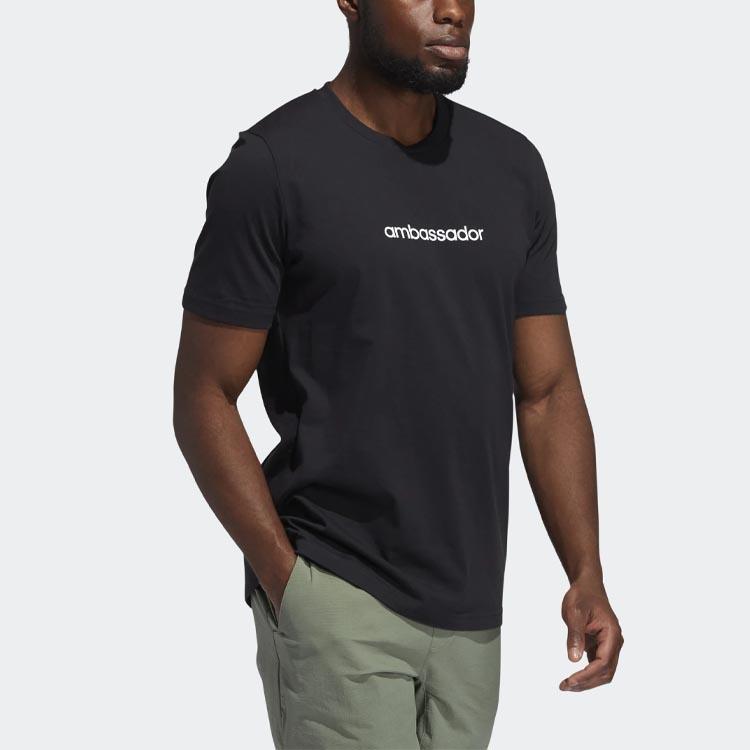 Adidas Спортивная футболка с круглым вырезом и графическим принтом Adcrs, мужские топы, черные GM1209