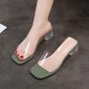Crystal Slippers Women's Summer Fashion Outer Wear 2025 New Trendy Internet Celebrities Ins Non-slip Going Out High Heel Transparent Cool Slippers
