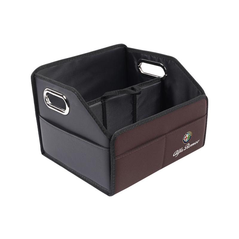 Leather Car Storage Box Trunk Folding Organized Case For Alfa Romeo Giulia Stelvio Giulietta 156 159 147 Mito Tonale Brera DiscoTM6