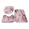 3Pcs/Set Bathroom Rug Absorbent Non Slip Floor Mat U-Shaped Plush Mat Toilet Lid Cover Mat with Rubber Backing for Bathroom Shower Toilet