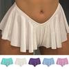 Ruffle V Waist Women Shorts Solid Color Low Waist Loose Hem Mini Shorts Ladies Clothes