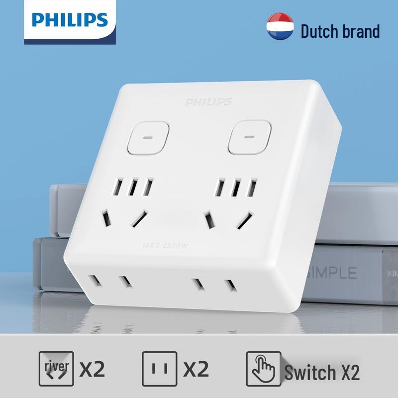 Philips Многофункциональная удлинительная розетка с USB-зарядкой