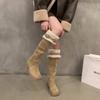 2024 Thick Sole Snow Boots Women's Faux Over-the-Knee Boots New Winter Plush Warm Furry Boots Belt Buckle Casual Cotton Shoes