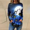 Tee Shirts For Women Fall Casual Long Sleeve Shirts Sweatshirt Halloween Printing Top Pullover