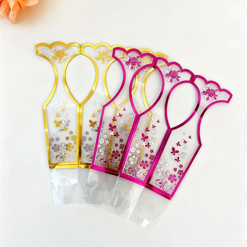 10pcs Vase Shape Party Gift Box Hot Stamped PVC Gift Box Gift Packaging Box Birthday Gift