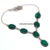Malachite Gemstone 925 Sterling Silver Plated Alluring Necklace ERR-N12