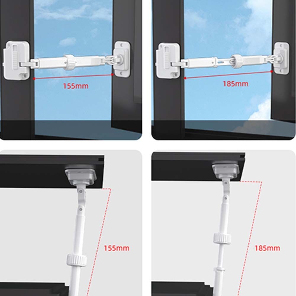 No Punching Window Lock Adjustable Window Stopper Portable Window Latch  Home