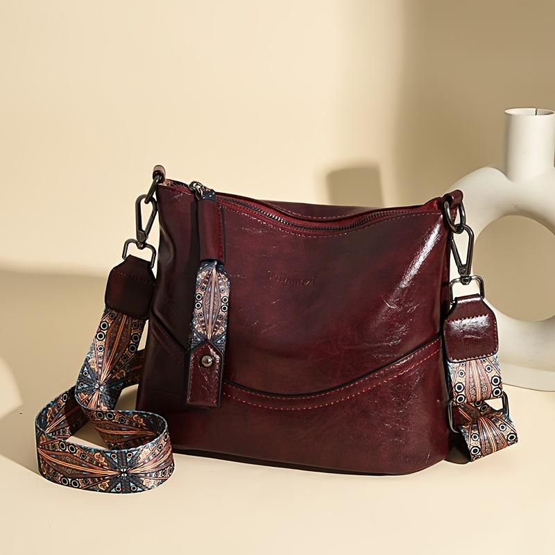 Женская сумка через плечо в винтажном стиле, просторные сумки через плечо с регулируемым ремешком, застежкой-молнией, множеством карманов, легкий модный дизайнерский кошелек