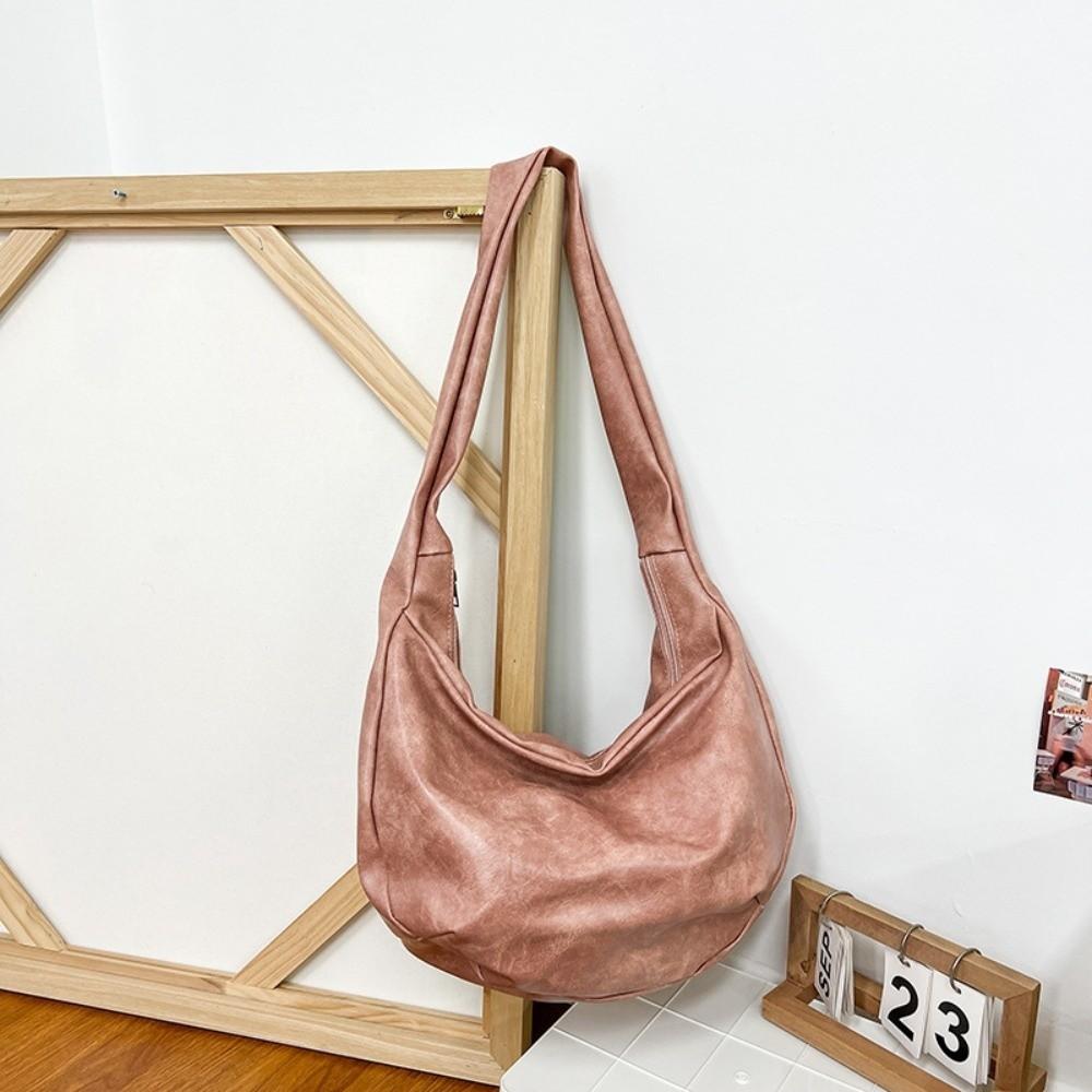 Japanese Style PU Leather Shoulder Bag Large Capacity Crossbody Bag Portable Male Dumpling Bag Man