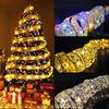 1/5M Christmas Ribbon Fairy Light String Christmas Tree Ornaments Lamp String Lights Garland Lace Bow New Year Decor