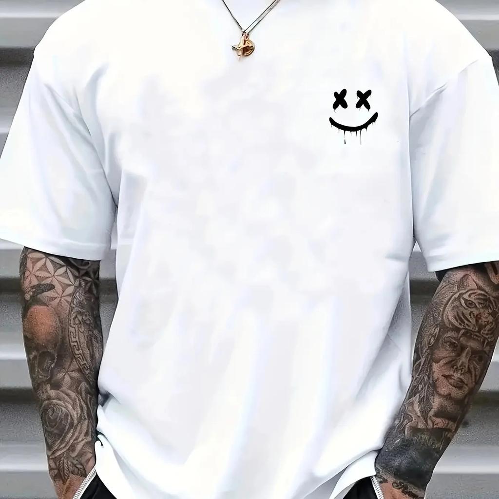 Футболка Smiley American с принтом, ретро, с коротким рукавом, мужская, с алфавитом, свободная
