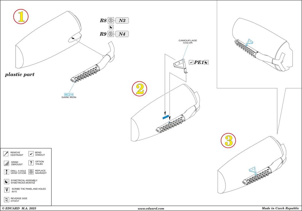 Эдуард 1/48 DB-7B Бостон III Пламегасительный выхлопной патрубок (для HK Models) Детали для пластиковой модели EDU6481128 (Самолет)