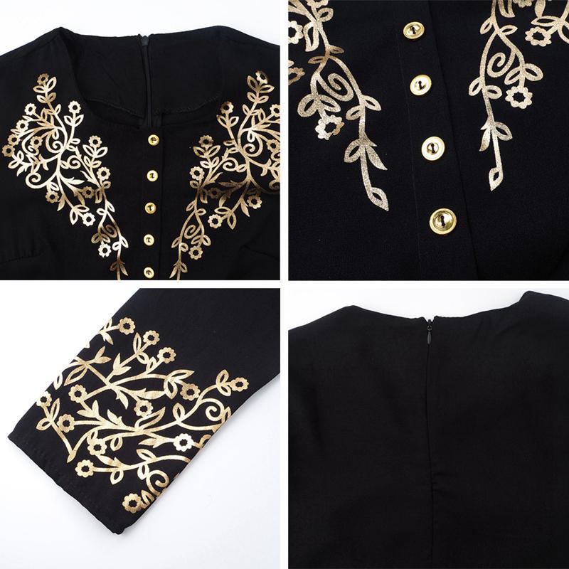 Элегантное мусульманское платье абайя, украшенное орнаментом