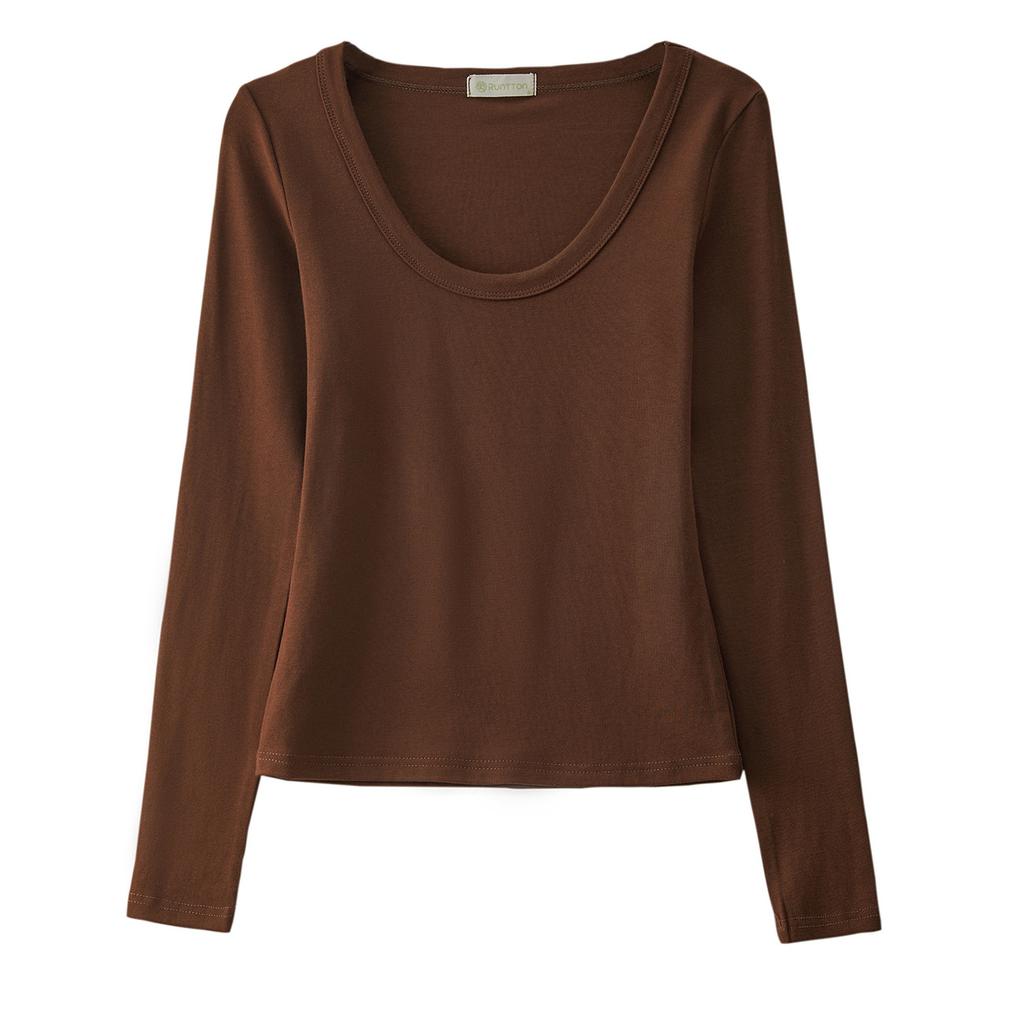 Skin-friendly and Comfortable Modal You Cotton Autumn New Long-sleeved T-shirt for Women's Inner Base Shirt