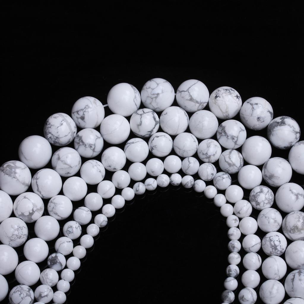 Товары для вечеринок, натуральные камни, круглые, 4/6/8/10/12 мм, для изготовления украшений своими руками, бирюза, 40-15 шт., ожерелья, аксессуары из белого говлита, бусины россыпью