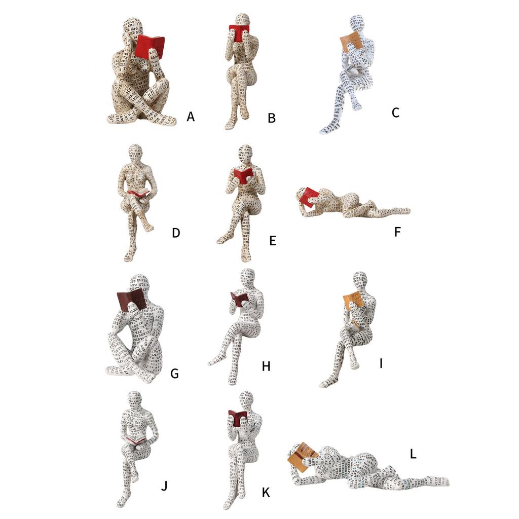 Reading Woman Figurine Ladies Reading Shelf Decor Innovative Lady Molding Bookshelf Ornaments