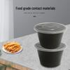 Jumei 1750ml Round Black Thickened Disposable Meal Boxes with Lids (200 Sets)