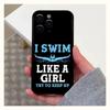 Крутой чехол для телефона с плаванием Для Apple iPhone 15,14,13,12,11,Pro,X,XS,Max,XR,Plus,Mini Мягкая черная крышка