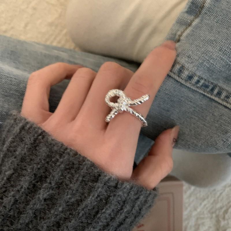 VENTFILLE Silver Color Geometry Punk Ring for Women Girl Birthday Gift Korean Irregular Open Black Agate Jewelry Dropshipping