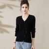 TuHuang Women's Casual Pure Wool V-Neck Cardigan