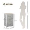 3-Drawer Fabric Chest of Drawers Grey Steel Frame 45x30x71cm