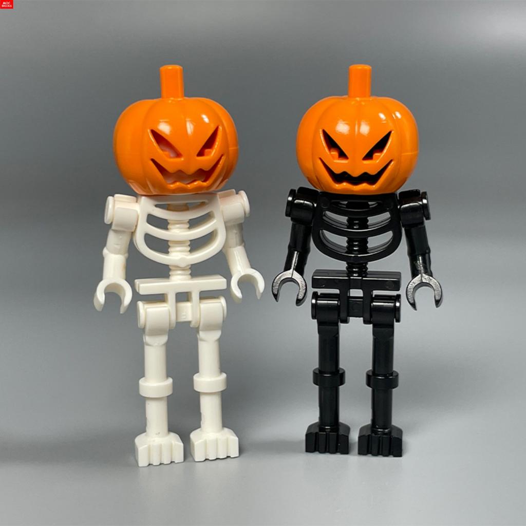 Нетоксичные Moc Кирпичи DIY Черно-Белый Тыква Скелет Череп Сборка Фигурка Образовательные Строительные Блоки Детские Игрушки Подарки
