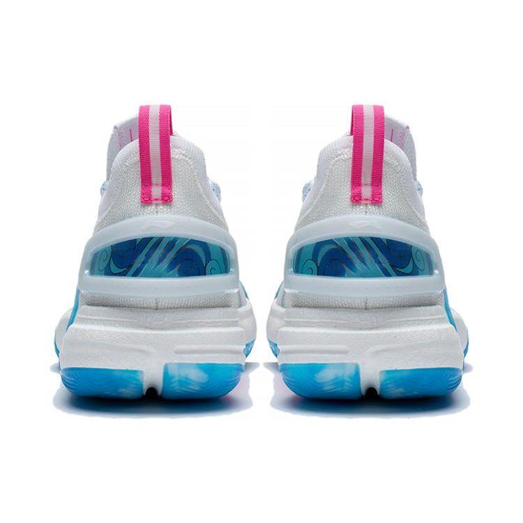 Li Ning Flash 9 Ultra Low Basketball Shoes Men Sneakers White Blue Pink ABAT017-1