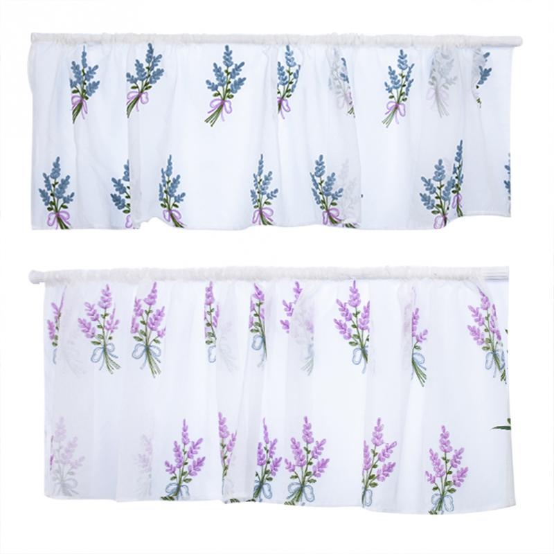 Kitchen Tiers Cabinet Embroidery Curtain Window Short Curtain Half Window Treatment