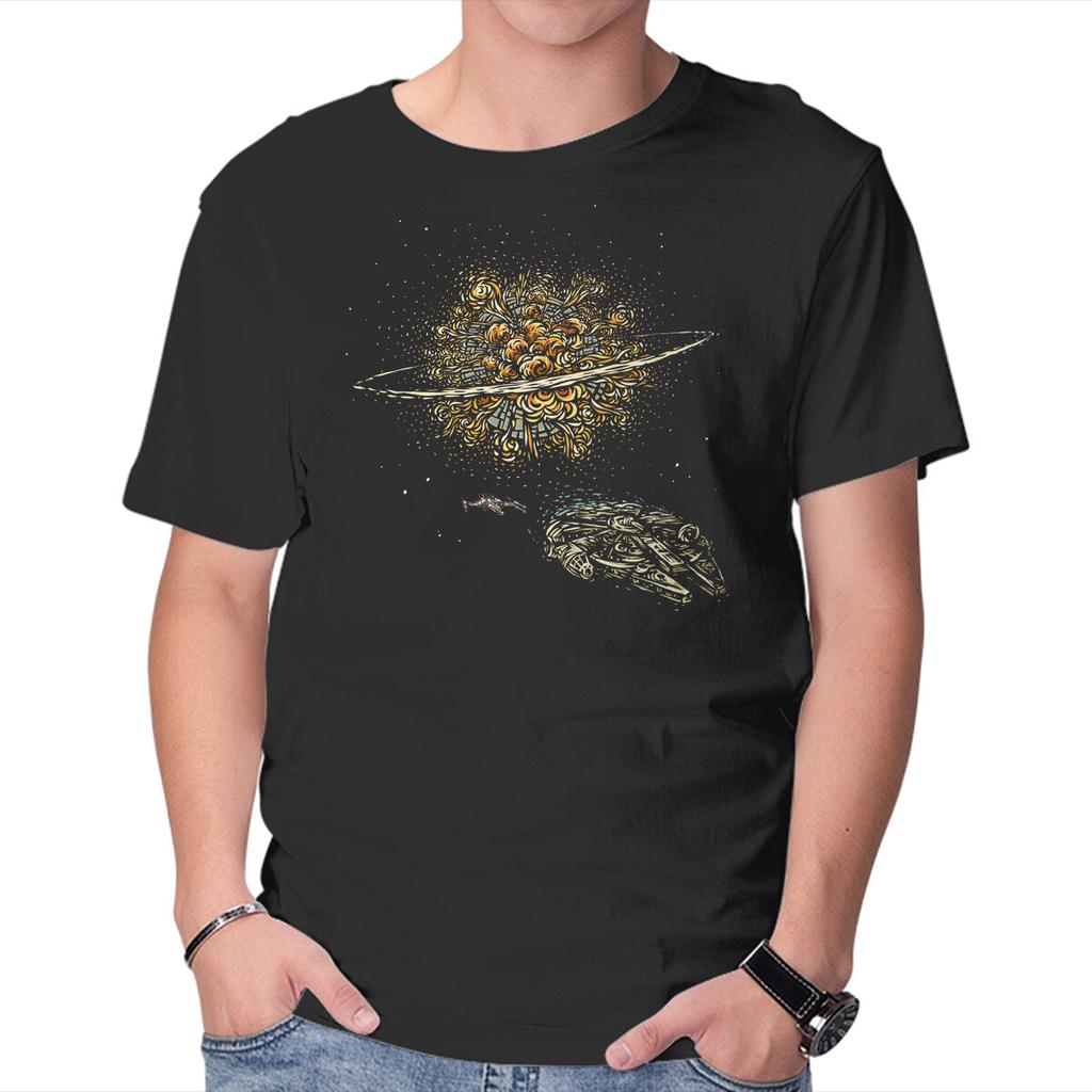 Unisex Crew Neck T-Shirt Starry Explosion Graphic Short Sleeve Casual Tee