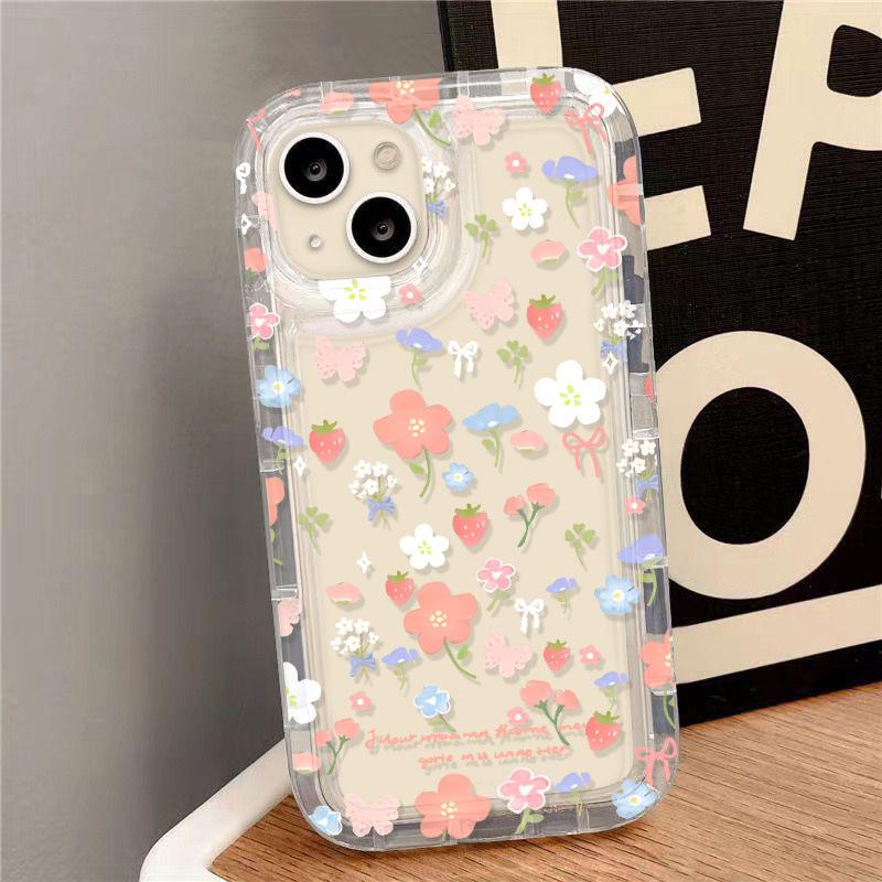 ins wind fresh small floral application iPhone17ProMax airbag mobile phone case 15 Apple 16 all-inclusive 13/14