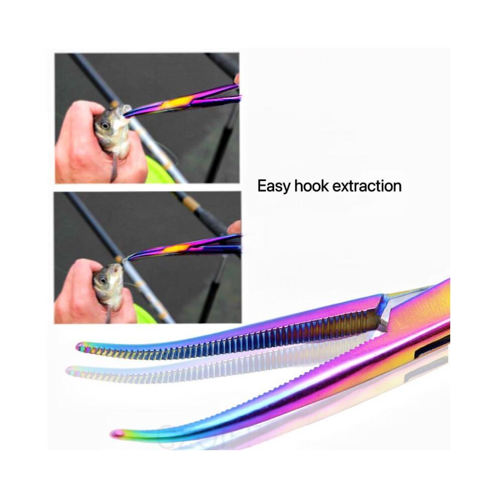 (Curved Scissors) 2pcs Pet Ear Tweezers Professional Stainless Steel Cat