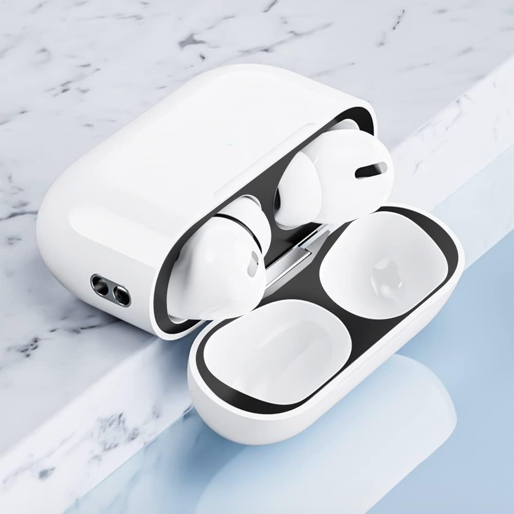 Dust Guard for Apple AirPods Pro 2 Case, Ultra Thin Protective Cover, Luxury Metal Sticker to Prevent Iron/Metal Shavings and Dust, Scratch Proof