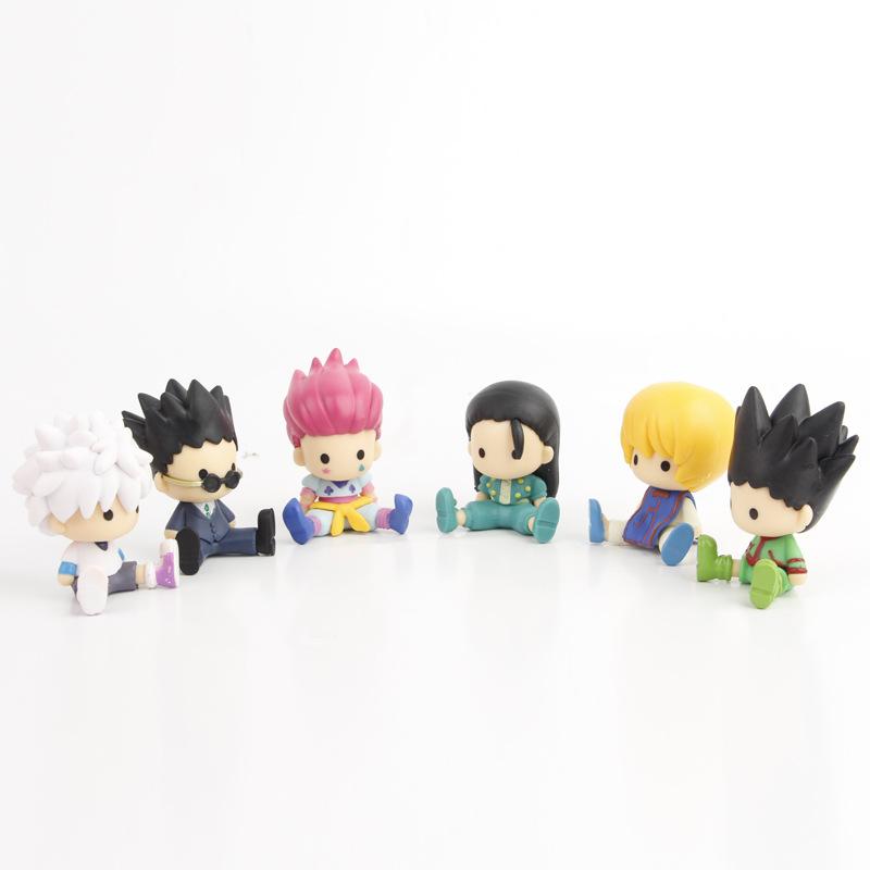 6 шт. 7 см HUNTER×HUNTER Аниме Мерч Killua Zoldyck GON·FREECSS Фигурки Действия Модель Кукла Украшение для Автомобиля Настольное Украшение Подарок Игрушка