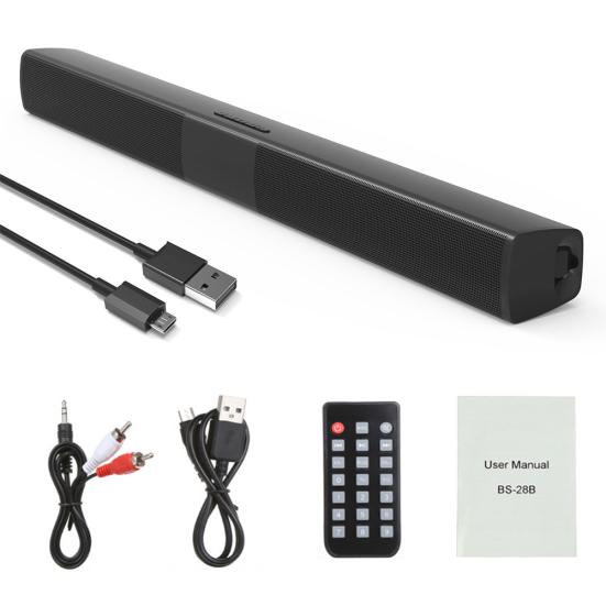 BS-28B Rechargeable Wireless Bluetooth-compatible Soundbar TV Home Theater Stereo Speaker