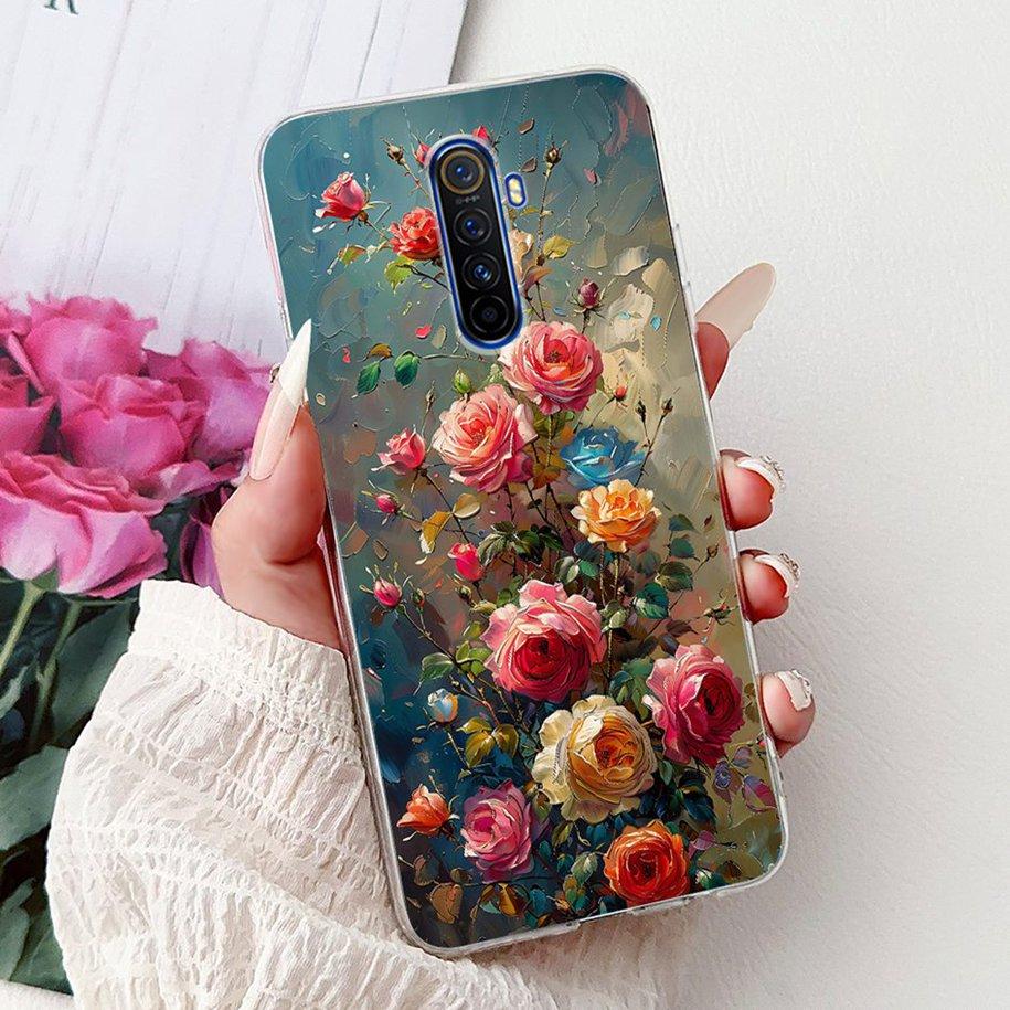 For Realme X2 Pro Case RMX1931 Cover Popular Flower Soft Clear Silicone Back Cover For Realme X2 XT Bumper RMX1921 RMX1992 Funda