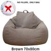Lazy Sofa Cover Without Filler Linen Cloth Solid Lounger Bean Bag Sofa Covers Pouf Puff Couch Tatami Living Room Beanbags New