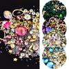 1 коробка, смешанный дизайн, украшения для ногтей, стразы для ногтей, бусины, металлический орнамент, украшение для дизайна ногтей