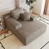 115*159cm, Comfortable Corduroy Sofa, Deep Seat, Boneless Modular, Sponge, No Assembly Required, Compression, Living Room, Bedroom, Camel
