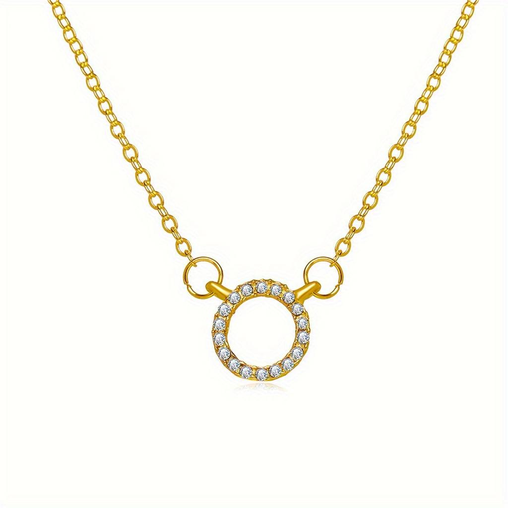 1 пара круглых ожерелий, инкрустированных бриллиантами, простое и стильное ожерелье, подходит для повседневной носки