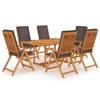Day and Night - Day and Night Garden Dining Set 7 Pieces Solid Teak and Gray Cushions