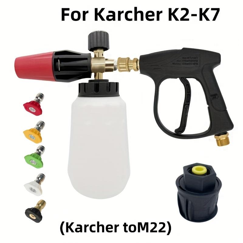 Пеногенератор большой емкости 5 насадок + Адаптер Karcher Комплект из 4 шт. Аксессуар для мойки высокого давления Пистолет для мойки автомобилей Решение для очистки автомобилей P