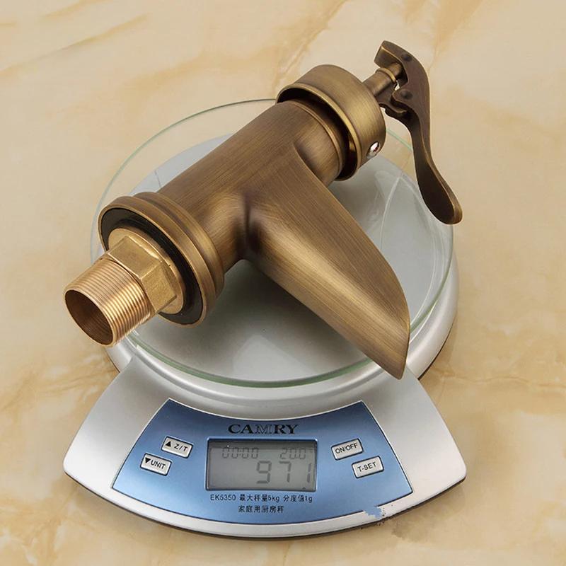 Смесители для раковины, античный латунный водопад, смеситель для раковины в ванной, однорычажный смеситель для раковины, водопроводный кран, краны для туалета