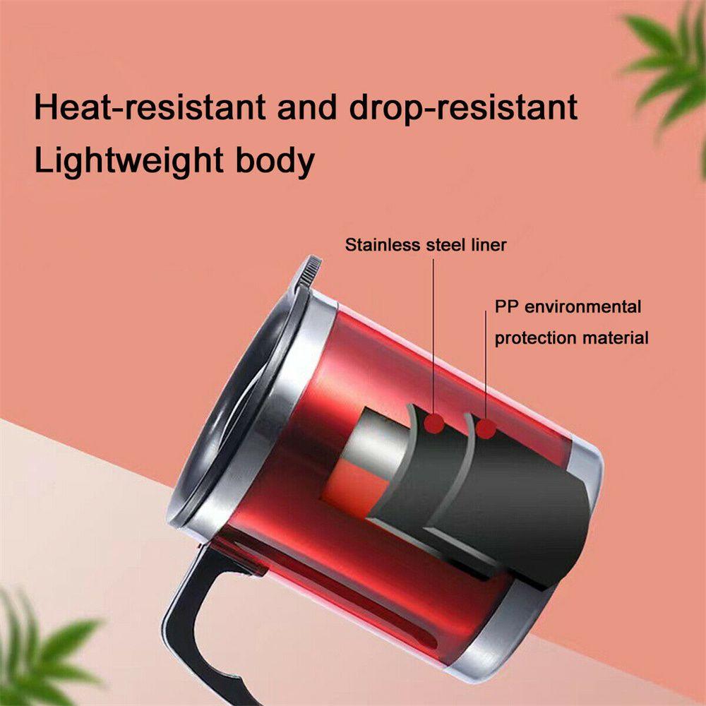 Portable Double-Wall With Lid Vacuum Cup Travel Mug Insulated Bottle Coffee Tea Flask Cup
