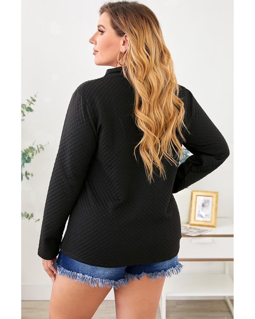 Azura Exchange Quilted Button Up Henley Sweatshirt