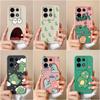 Case For Itel S23+ A60s A05S Infinix Smart 7 Plus Hot 30 Tecno Pova 5 Pro Back Cover Cute Dinosaur Matte Protective Soft Silicone Shockproof Bumpers