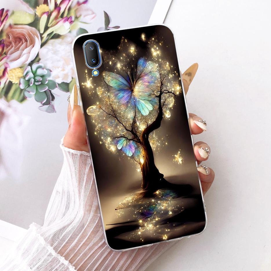 Для Vivo V11 \ Vivo V11i Чехол 1806 1804 1814 Новый Цветок Бабочка Расписной Чехол Мягкий Силиконовый Чехол Для Vivo V11 Pro V11i Fundas