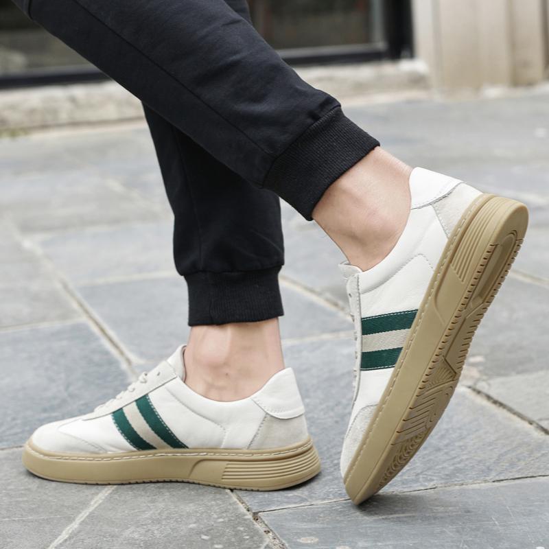 Мужские туфли на плоской подошве, высококачественные новые мужские туфли для скейтбординга из натуральной кожи, роскошная мужская обувь на весну и осень, кроссовки на шнуровке для мужчин