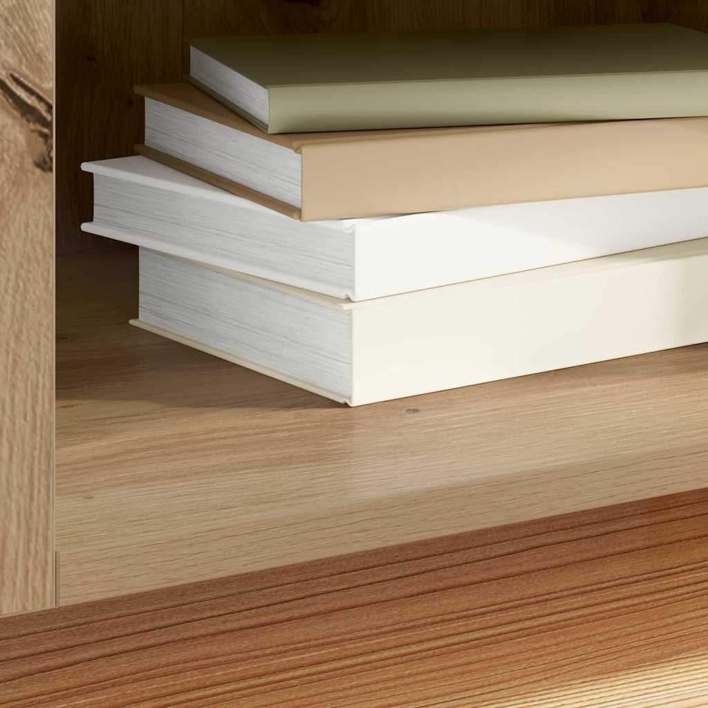 Vinyl Record Cabinet with Shelf Artisan Oak Finish 121 x 38 x 48 cm