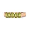 Peridot Oval Five-Stone Ring - Sterling Silver Rose Gold Vermeil