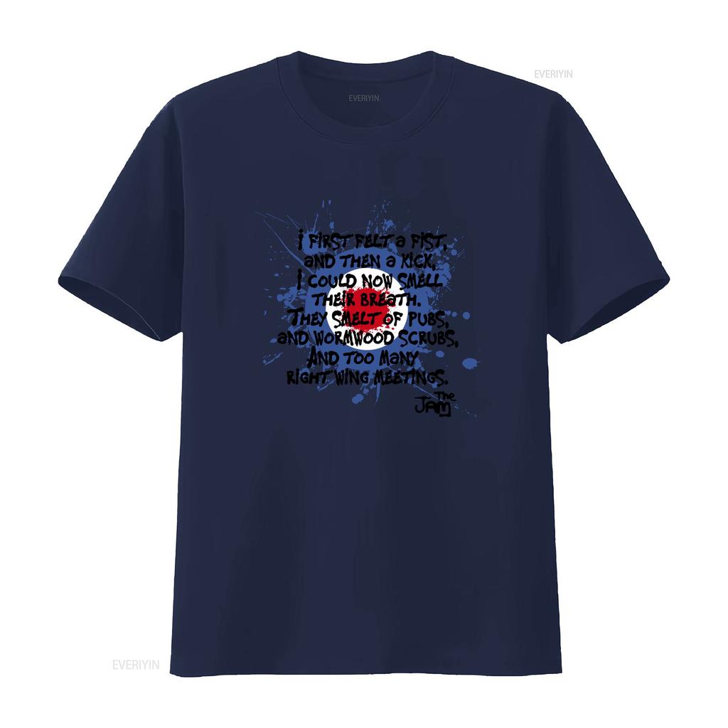 Unisexs The Jam Paul Weller Mod T Shirt Vintage 70s80s Inspired Band With Tube Station Graffiti Print Song Lyrics White Vintage